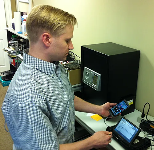 Cellebrite forensic extraction hardware in use at Cyber Agents.